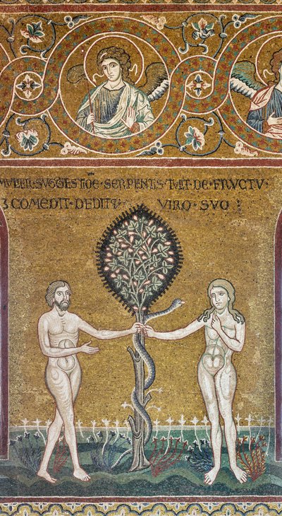Ursynden, bysantinsk mosaik, Gamla testamentets cykel-Earthly Paradise, XII-XIII sek (mosaik) av Byzantine
