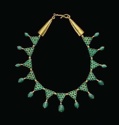 Halsband, ca 6-700-talet (guld och smaragder) av Byzantine Byzantine