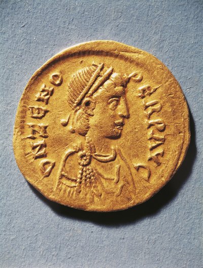 Numismatik, antikens Rom, Mynt som representerar Zeno, kejsare av det bysantinska riket av Byzantine Byzantine