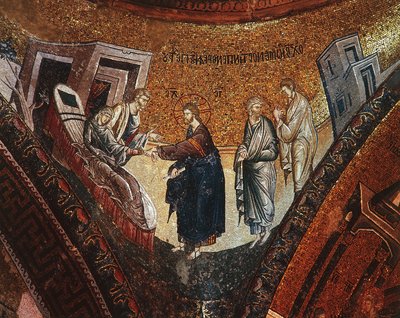 Jungfruns död (mosaik) av Byzantine Byzantine