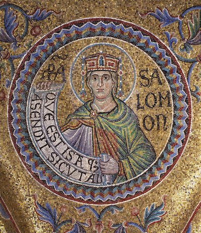 Kung Salomon Detalj av interiörmosaiker i Markusbasilikan, 1200-talet av Byzantine Byzantine