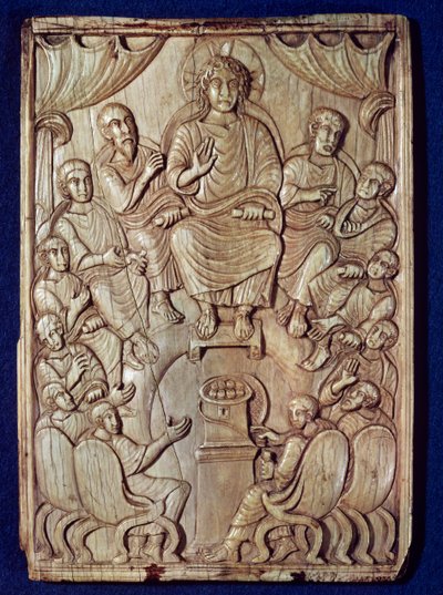 Kristus med de tolv apostlarna av Byzantine School