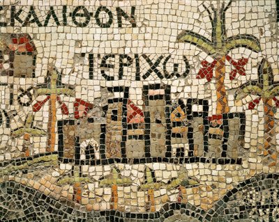 Detalj av en karta över Jeriko av Byzantine School