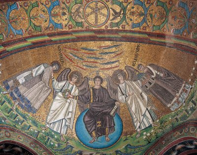 Italien, Emilia-Romagna, Ravenna, Basilica of San Vitale, Absidial bassängmosaik av Byzantine School
