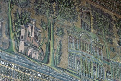 Mosaiker på västra portiken, 800-talet (mosaik) av Byzantine School