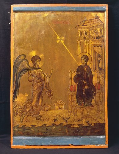 Bebådelsen (tempera på panelen) av Byzantine School