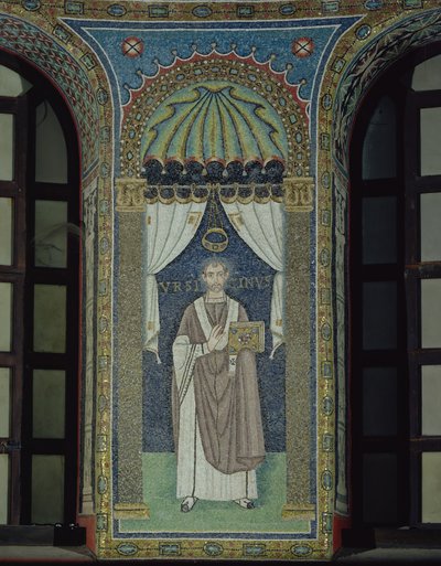 Ursicino, en biskop av Ravenna (mosaik) av Byzantine School