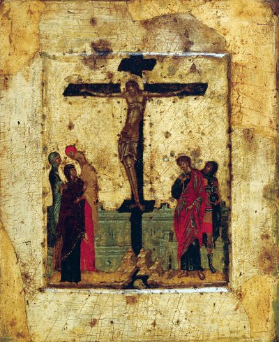 Korsfästelsen, slutet av 1300-talet. av Byzantine icon.
