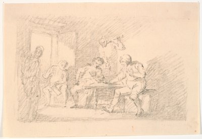 Interiör med spelare av C.A. Lorentzen