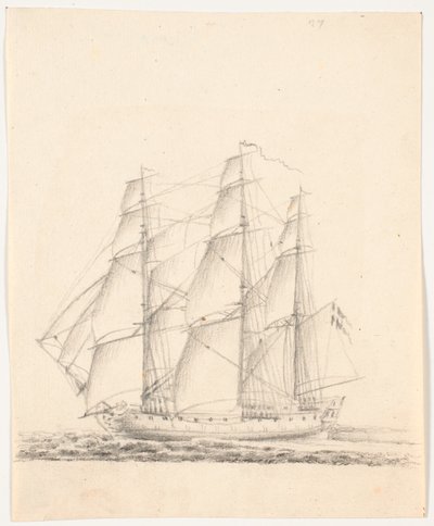 Marinens fartyg under fulla segel av C.A. Lorentzen