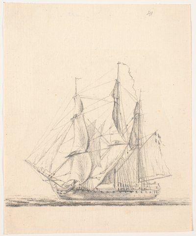 Marinens fartyg under fulla segel av C.A. Lorentzen
