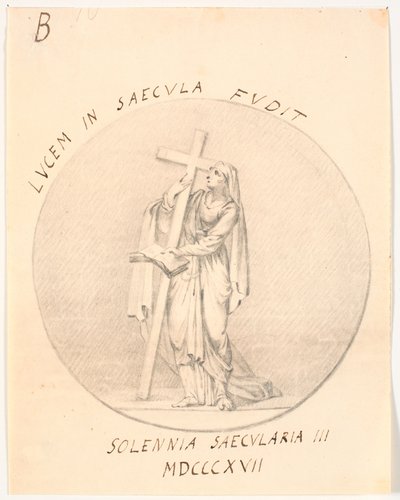 Medaljong med allegorisk kvinnofigur av C.A. Lorentzen