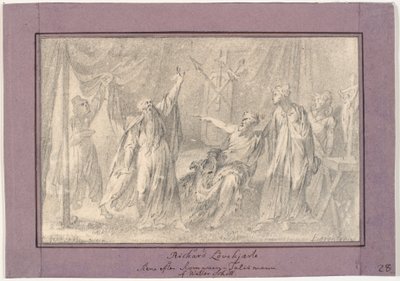Richard Lejonhjärta. Scen från romanen "The Talisman" (1825) av Walter Scott av C.A. Lorentzen