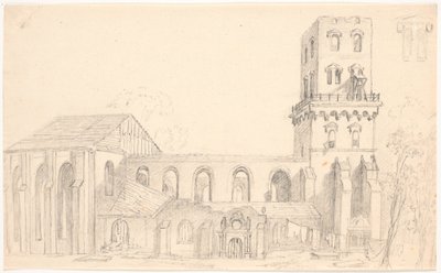 Ruinerna av Nicolai kyrka, Köpenhamn av C.A. Lorentzen
