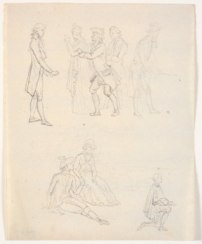 Tre figurskisser. Teaterscener? av C.A. Lorentzen
