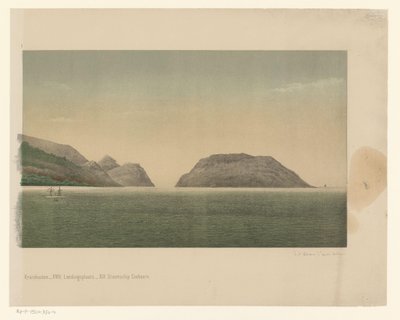 Utsikt över Greater Acehs kust, med flottan från den första Aceh-expeditionen, fjärde delen Roadstead of Great Aceh (titel på objekt) av C.A. Whitten