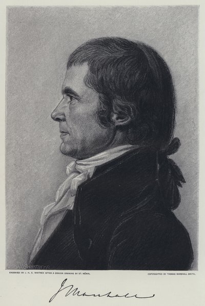 Överdomare Marshall (litho) av C.B.J.F. de (after) Saint Memin