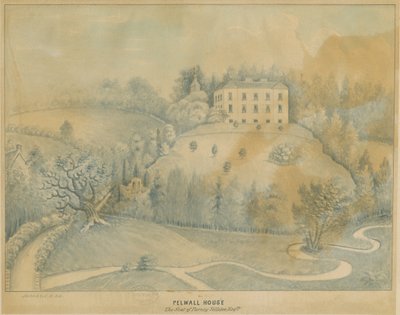 Drayton-in-Hales - Pelwall House: blå tvättritning, nd [? 1800-talet] av C.B Ash