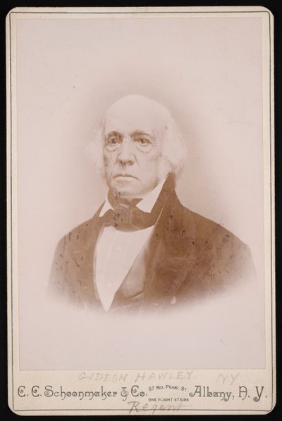 Porträtt av Gideon Hawley 1785-1870, före 1870. av CC Schoonmaker and Co