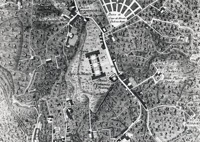 Stadskarta över Neapel med Capodimonte, detalj från Duke Of Noja-karta av J.B. and Brown J. Rowbotham