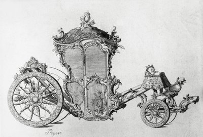 Design för rokokovagn, gravyr av J.B. and Brown J. Rowbotham