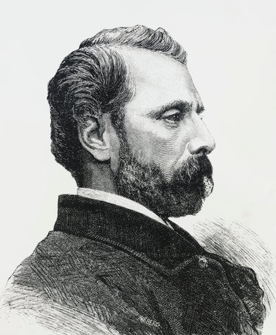 Porträtt av Agostino Bertani (1812-1886) 1860, italiensk läkare och patriot, gravyr av J.B. and Brown J. Rowbotham