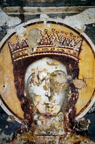 Saint, fresk i kyrkan Agios Ioannis Prodromos av J.B. and Brown J. Rowbotham