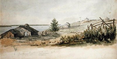 Fort Henry, Kingston, Ontario, Kanada, 8 september 1832 (akvarell på papper) av C.J. Gibson