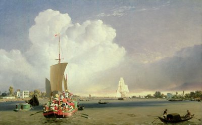 På Hooglyfloden vid Garden Reach nedanför Calcutta, 1852 av C.J. Martin