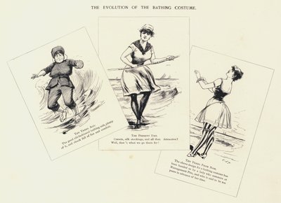 Baddräktens utveckling (litho) av C.J. Taylor