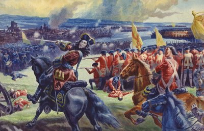 Kung George II vid slaget vid Dettingen () (gouache på papper) av C.L. Doughty