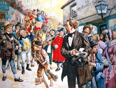 "Old Curiosity Shop" av Charles Dickens skriven 1840-1 (gouache på papper) av C.L. Doughty