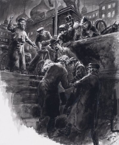 Tjajkovskijs självmordsförsök (gouache på papper) av C.L. Doughty