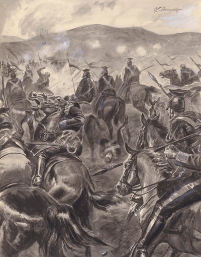 The Charge Of The Light Brigade (gouache på papper) av C.L. Doughty