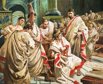 Julius Caesars död (gouache på papper) av C.L. Doughty