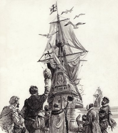Den gyllene hinden (gouache på papper) av C.L. Doughty