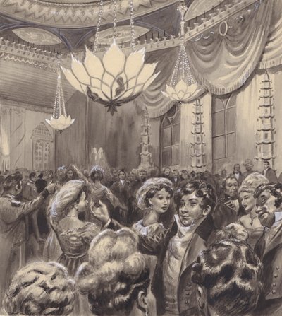 The Prince Regent at the Brighton Pavilion (gouache på papper) av C.L. Doughty
