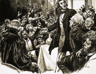 Thomas Huxley på föreläsningsplattformen av C.L. Doughty