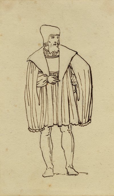 1500 tals dragtstudie. av Christoffer Wilhelm Eckersberg