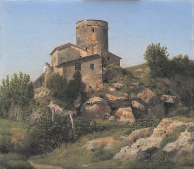 En byggnad nära Tor di Quinto utanför Rom av Christoffer Wilhelm Eckersberg