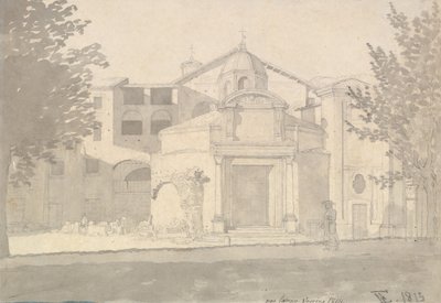 En del av Via Sacra, Rom Kyrkan av heliga Cosmas och Damian, 1814-15. av Christoffer Wilhelm Eckersberg