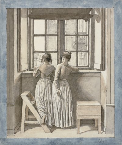 Vid ett fönster i konstnärens studio av Christoffer Wilhelm Eckersberg