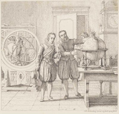 Christian IV besöker Tycho Brahe på Uranienborg av Christoffer Wilhelm Eckersberg