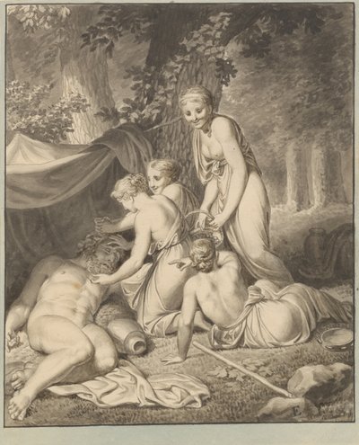 Den sovande Silen väcks av Bacchantindern av Christoffer Wilhelm Eckersberg
