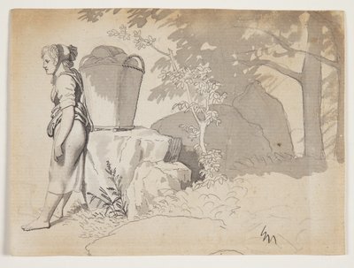 En bondkvinna vilar av Christoffer Wilhelm Eckersberg