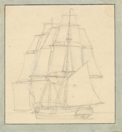 En brigg med jibsail av Christoffer Wilhelm Eckersberg