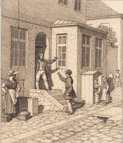 En gatubild. Illustration för "Linjärt perspektiv", skylt VII av Christoffer Wilhelm Eckersberg