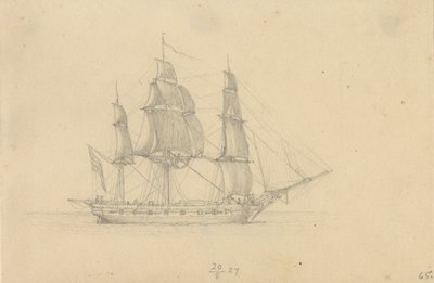 En korvett. av Christoffer Wilhelm Eckersberg
