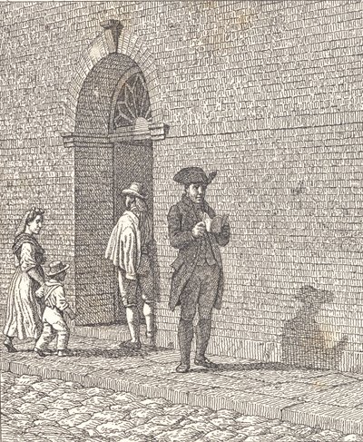 Framför en kyrkdörr av Christoffer Wilhelm Eckersberg