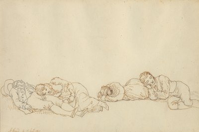 Fyra sovande parisare av Christoffer Wilhelm Eckersberg